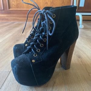 Jeffrey Campbell Black Suede Lita Boots